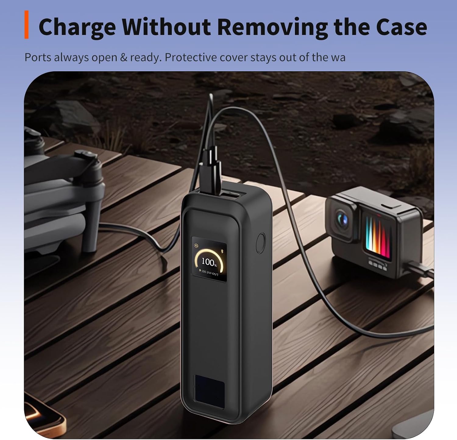 Case for Anker Prime Power Bank 20,100mAh 3-Port Portable Charger – Washable Protection Sleeve, Full Access to Charging Ports, Shockproof, Drop-Resistant, with Case-Friendly Charging[Black]