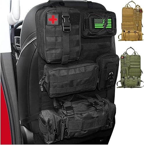 Paquete de 6 organizadores tácticos de respaldo de asiento organizador de camión con bolsas desmontables universal para automóvil, camión, Ford,