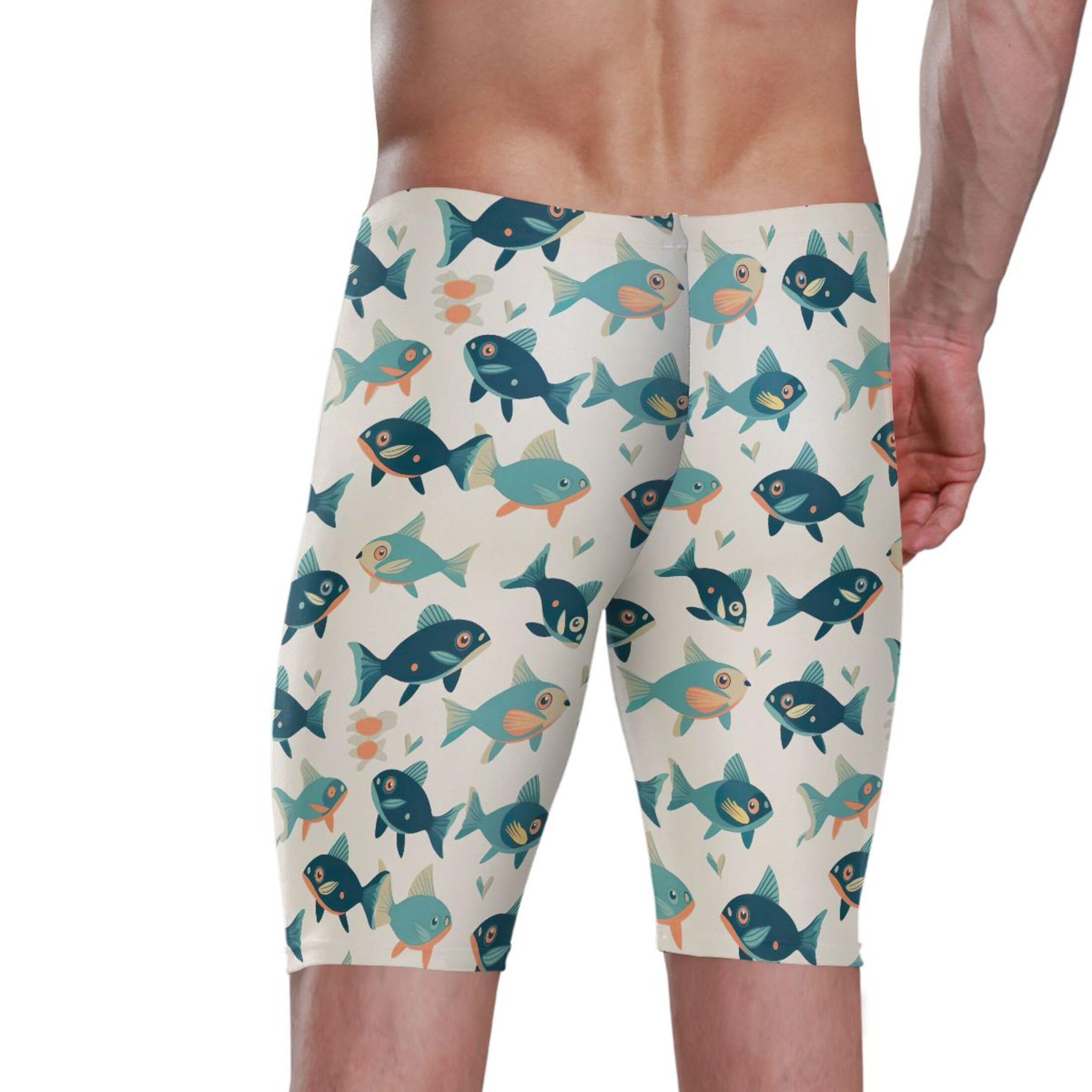Fish Ocean Swim Jammers for Men Athletic Durable S B0403040