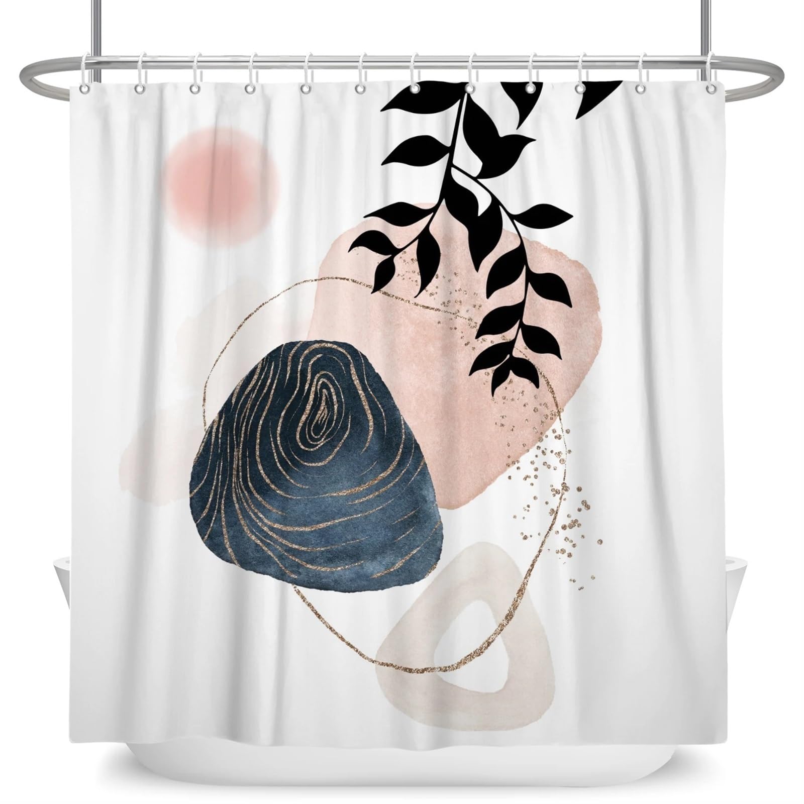Rideau douche haut de gamme au motif artistique abstrait en tissu imperméable