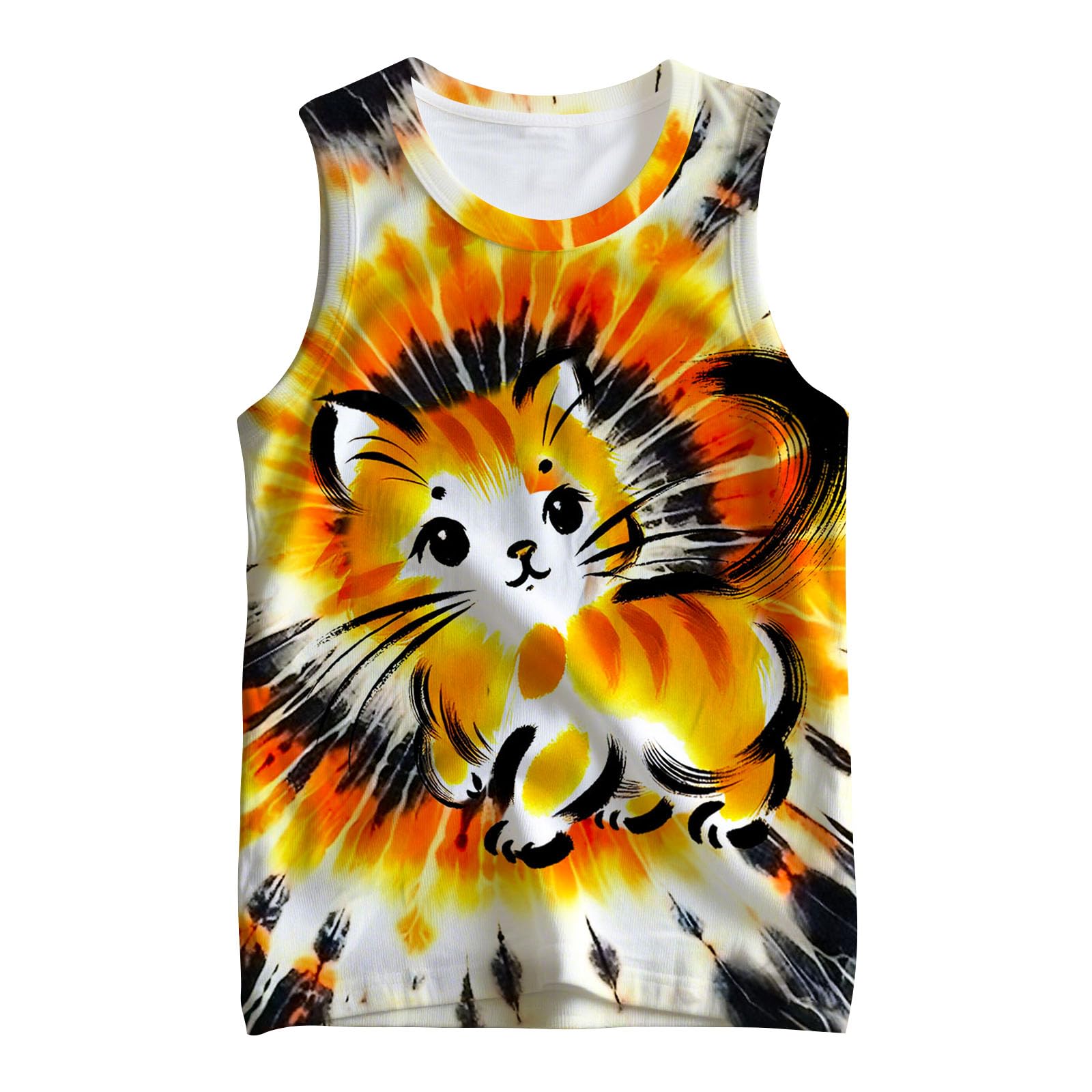 Kids Cute Animal Tie Dye Tank Tops Shirt Sleeveless Undershirt