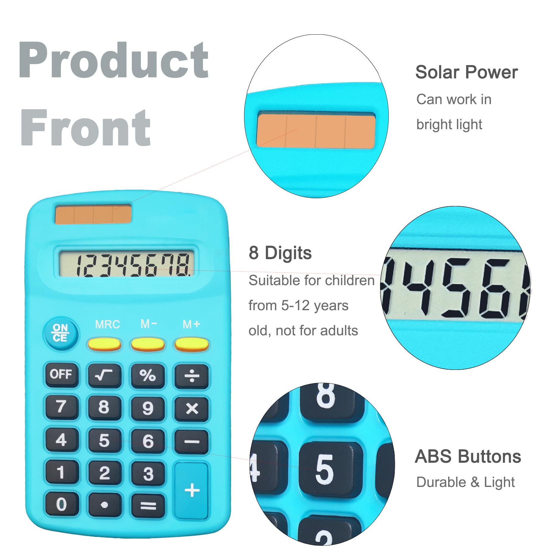 Calculatrice de base double puissance 8 chiffres (B, lot de 30)