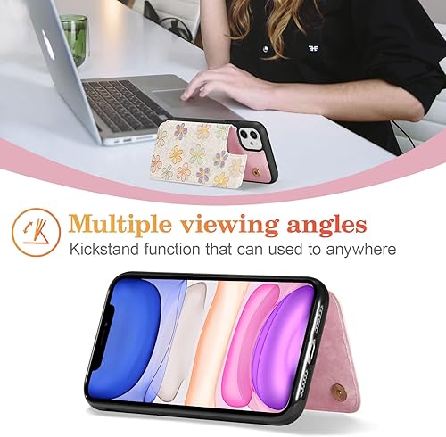 Miniatura 242 de UEEBAI Funda tipo cartera para iPhone 15 Pro Max con tarjetero, cubierta de cuero PU con soporte, bloqueo RFID, doble cierre magnético, relieve de