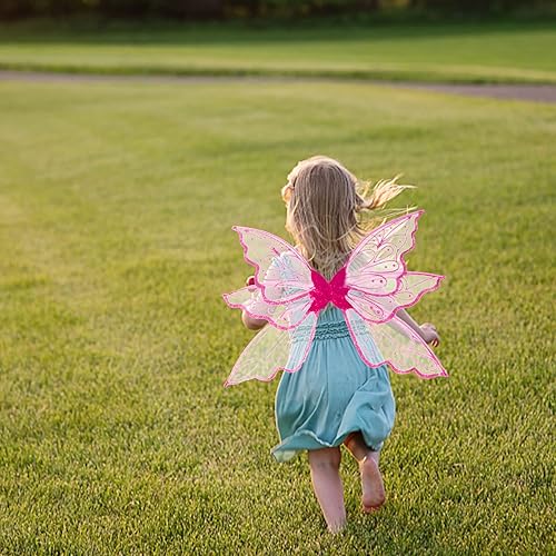 Miniatura 3 de Lizxun Alas de hada de Halloween para niñas, elegantes disfraces de alas de mariposa de organza para niños, fiestas de vacaciones, juego de rol