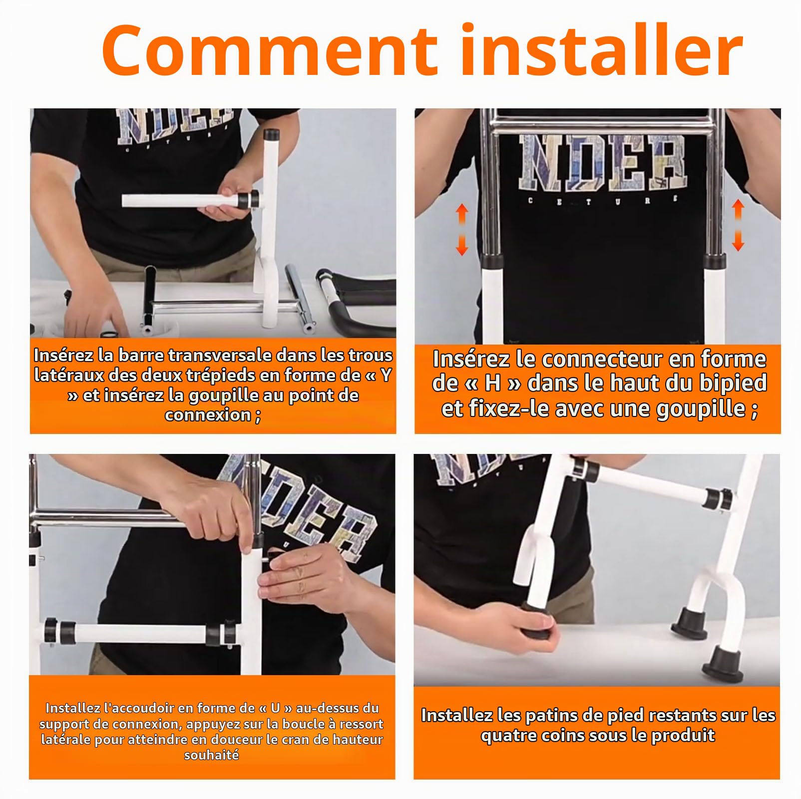 Aide Lever pour Personnes Âgées & Adulte, Aide Position Debout Hauteur Réglable, Support Redressement, Aide Marche pour Utilisation Maison, Lit, Toilettes, Canapé, Domicile (136KG Capacité)
