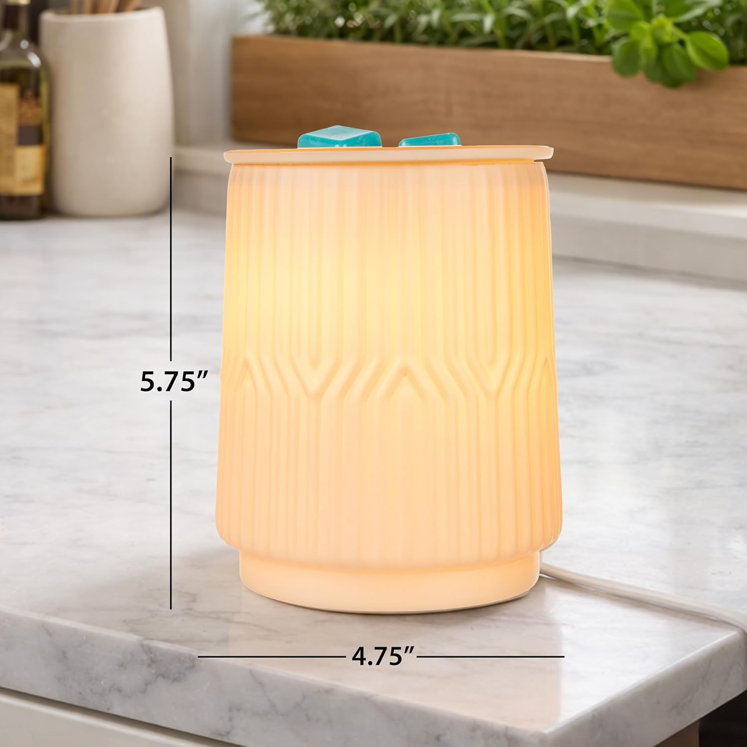 Scentsationals Modern Wax Melt Warmer, for Scented Wax Melts - Cera - Contemporary Fragrance Warmer for Cubes and Tarts