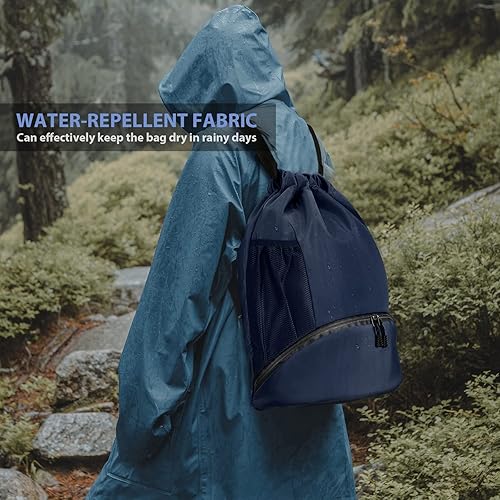 Miniatura 7 de Photect Mochila de fútbol Baloncesto Bolsa de pelota de fútbol Voleibol Gimnasio Mochila con cordón para hombres jóvenes Equipo Yoga