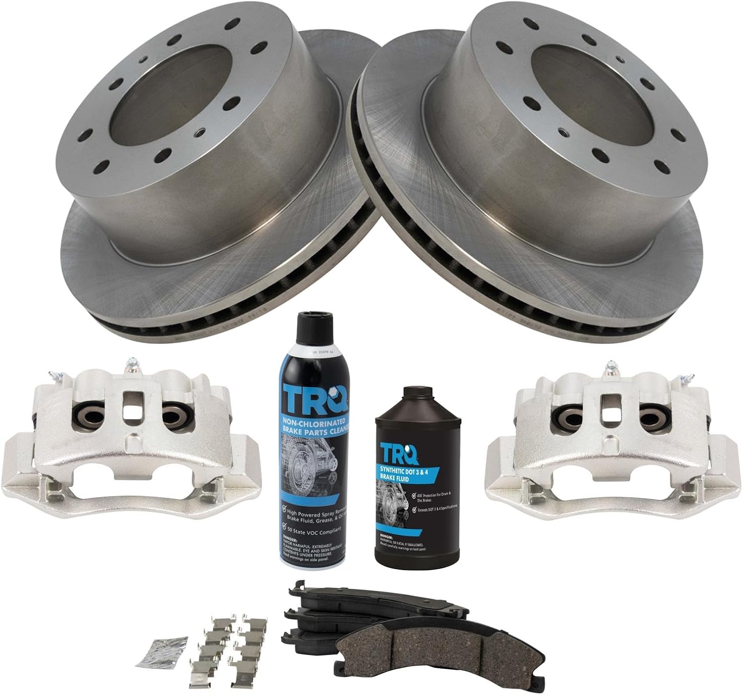 TRQ Rear Brake Pad & Rotor Kit Compatible with 2011-2019 Chevrolet 2011-2019 GMC