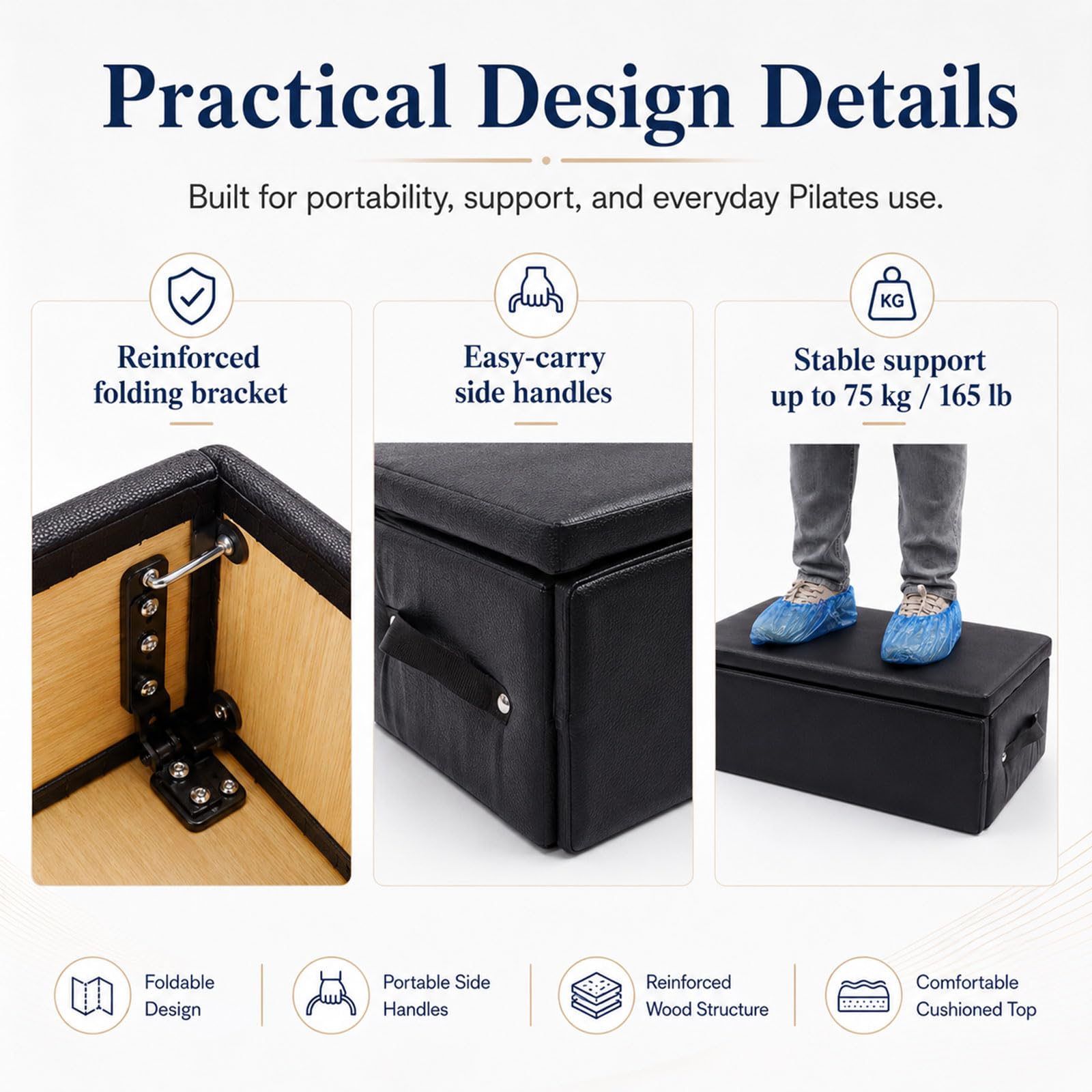 Pilates Sitting Box, Attrezzatura Accessori Pilates Pilates Reformer Box per Migliorare la libertà di Movimento e la flessibilità