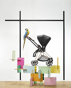 Cybex Mios 2 Complete Stroller, One-Hand Compact Fold, Reversible Seat, Smooth Ride All-Wheel Suspension, Extra Storage, Adjustable Leg Rest, Fancy Pink Seat with Chrome/Brown Frame