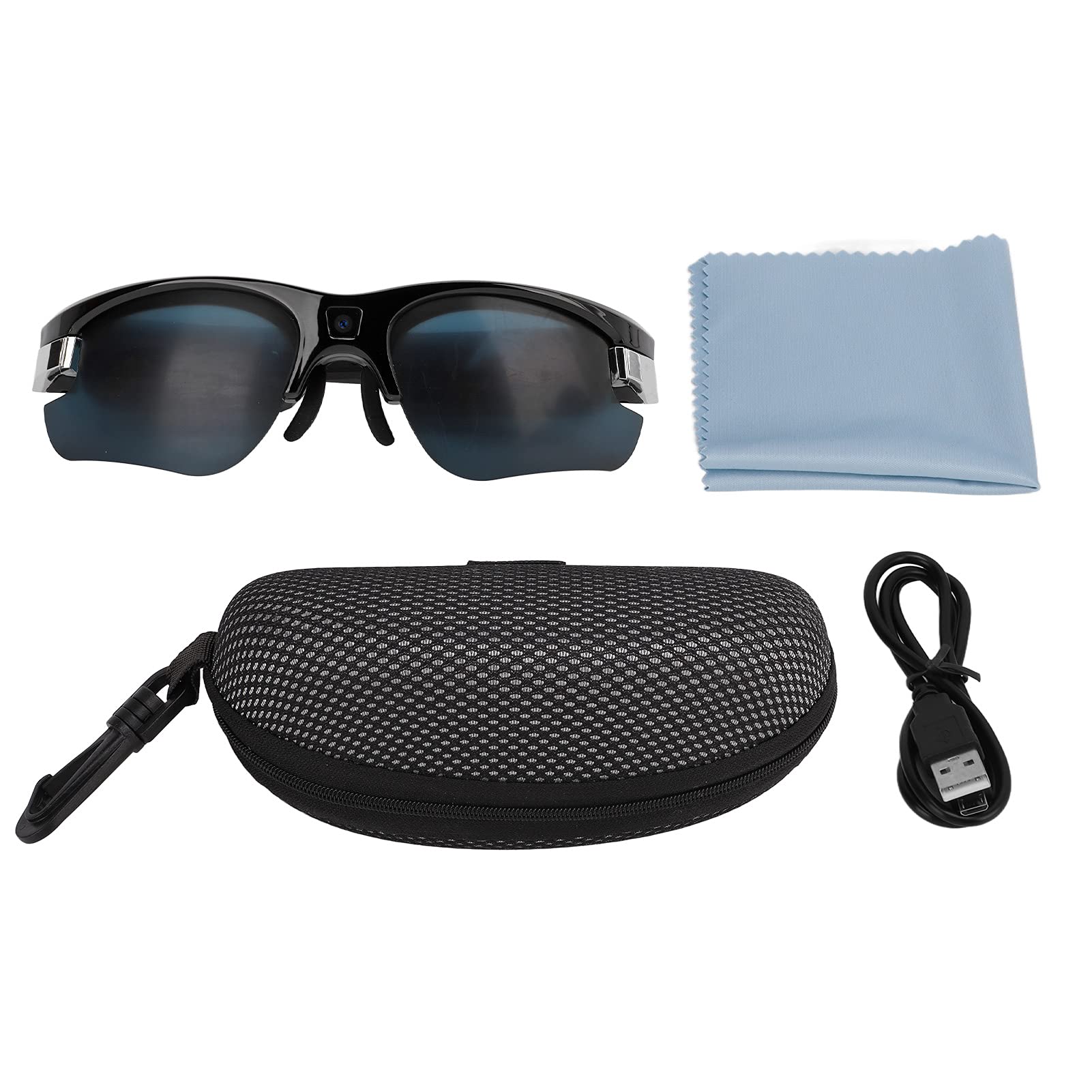 Bewinner Camera 1080P 30FPS HD Video Glasses, Full HD Recording Smart Wearable Wireless Sunglasses for Outdoor Sports Traveling Driving