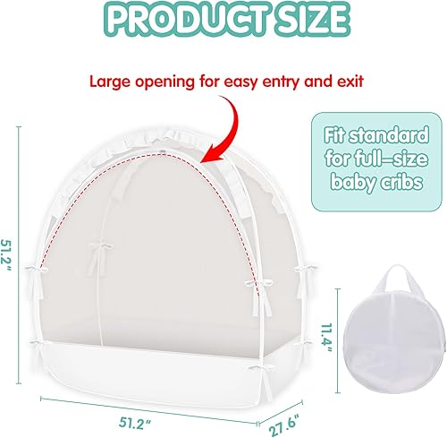 Miniatura 6 de Tienda de campaña para cuna red para cuna para mantener al bebé dentro, evita que el bebé salga de la cuna, tienda de campaña desplegable para cuna