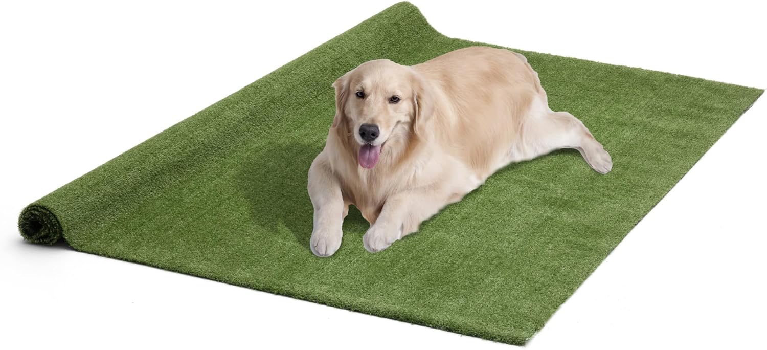 Artificial Grass Turf Lawn-6.5 Feet x 10 Feet, 0.4" Indoor Outdoor Rug Synthetic Grass Mat Fake Grass