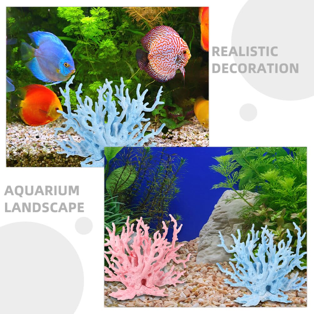 HANABASS 4 Pezzi Di Decorazioni Di Corallo Per Acquario Piante Acquatiche Finte Ornamenti Di Barriera Corallina Per L'arredamento Del Serbatoio Di Pesci Dell'acquario Paesaggistico