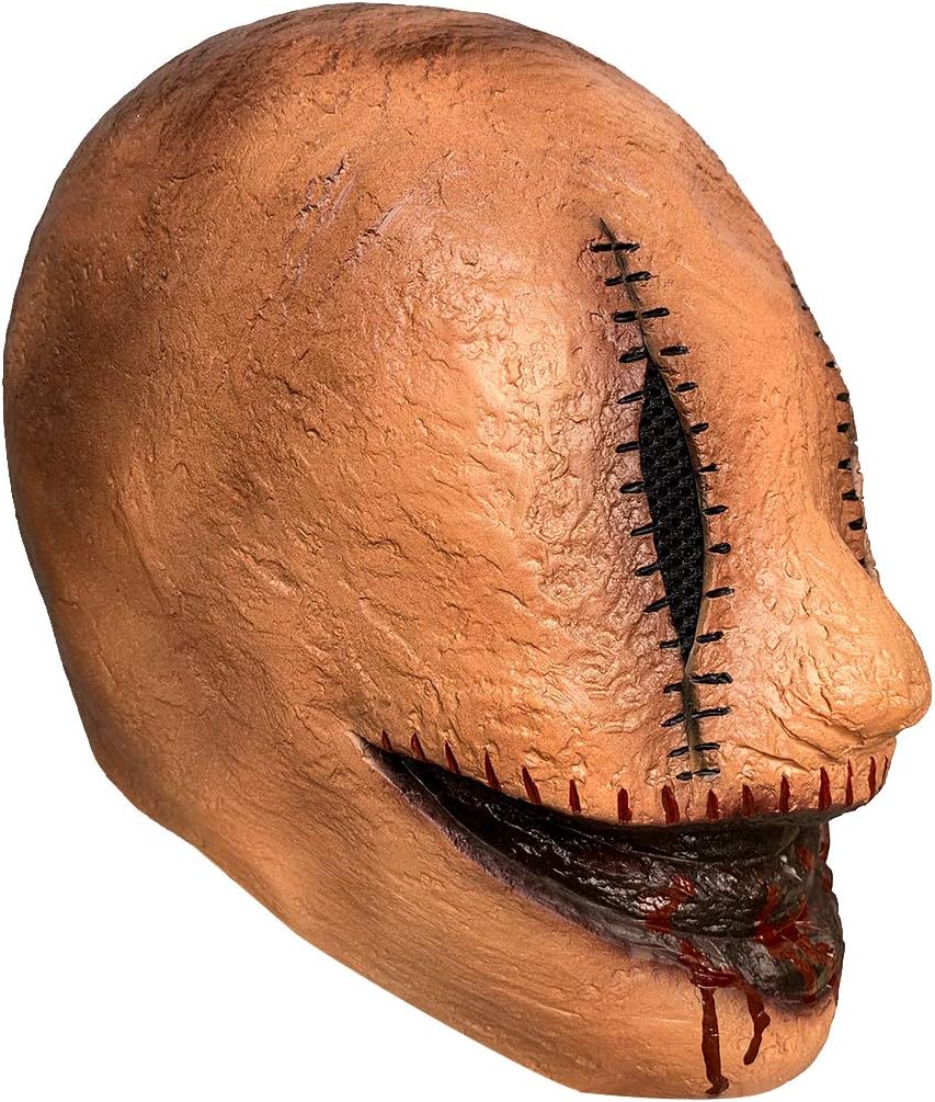 Kuberas Halloween Creepy Smiley Killer Mask Scary Zombie Emulsion Skin with Wig Hair Horrible Decoration (Smiley Killer) - Image 5