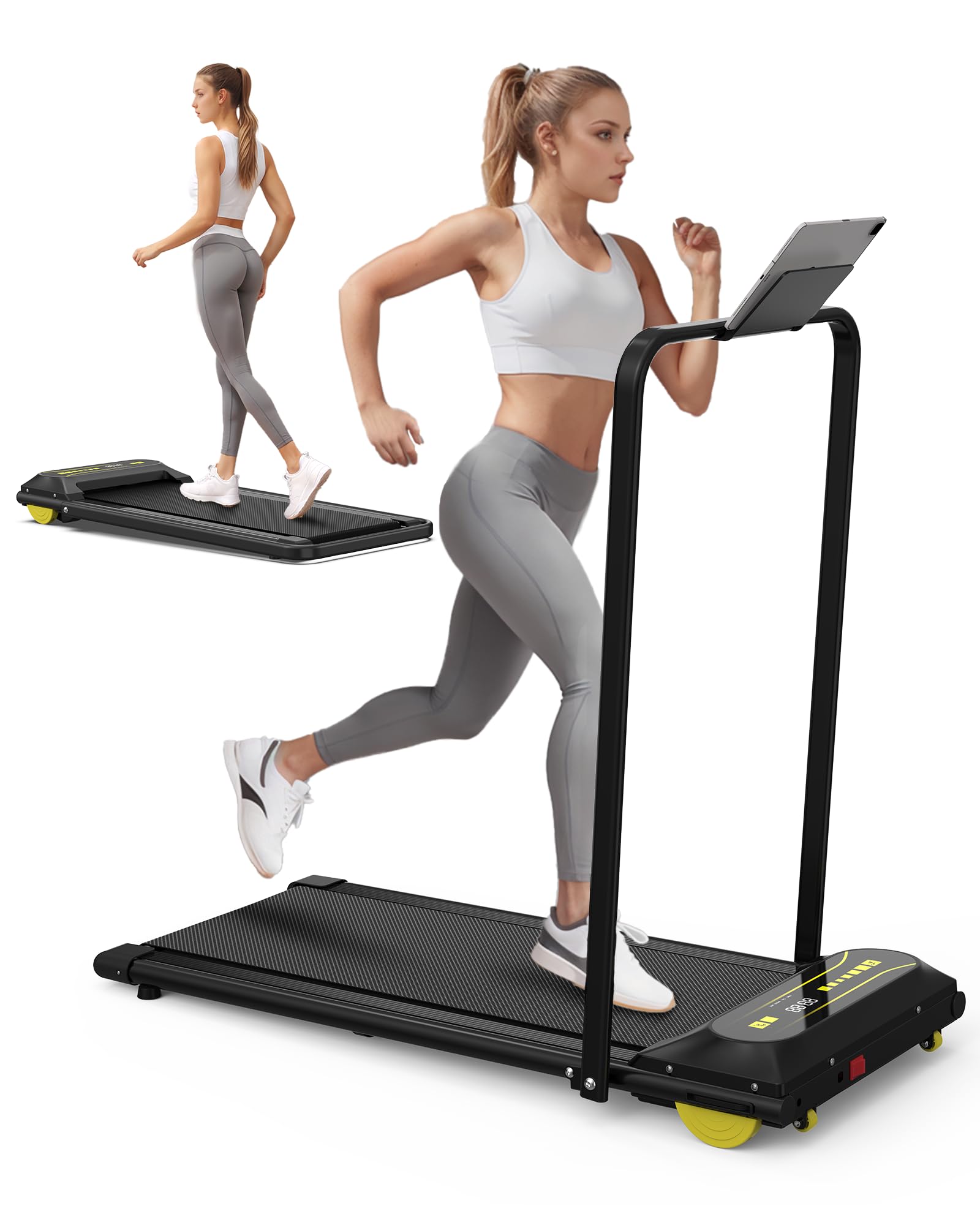 Walking Pad Under Desk Treadmill, Portable Mini Treadmill Walking Treadmills for Home/Office Small, Walking Jogging Machine with Remote Control and LED Display Installation Free