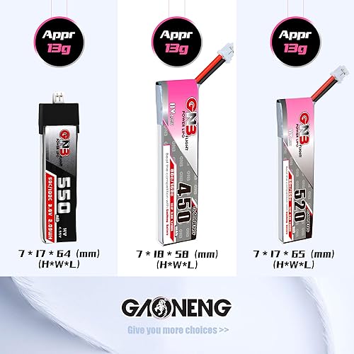 Miniatura 4 de GNB 450MAH 1S 38V HV LIPO Batería para FPV Drone paquete de 4