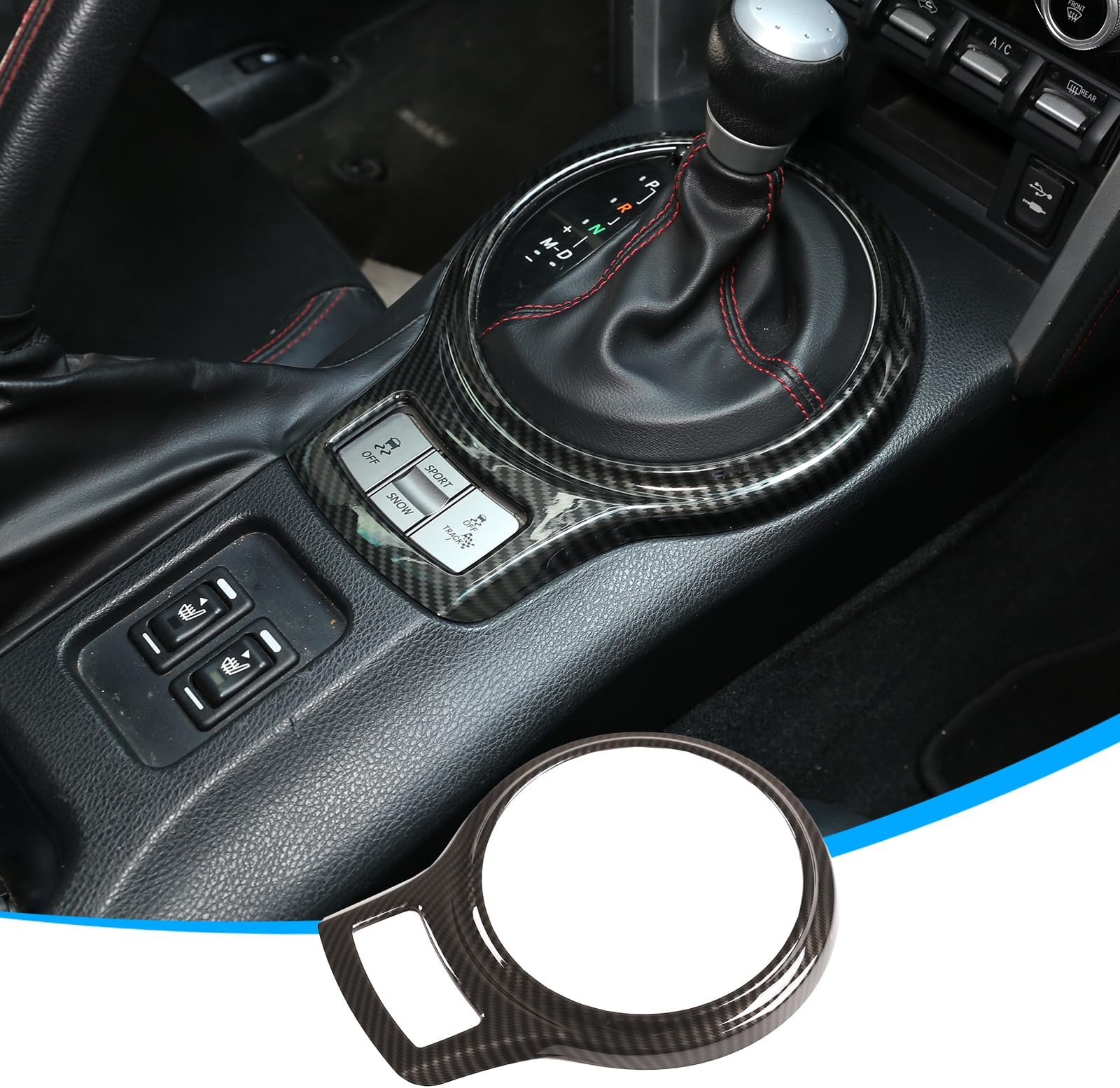 Carbon Fiber Style Gear Shift Box Panel Cover Trim Sticker, Compatible with Subaru BRZ Toyot@ 86 2012-2020 Gear Shift Cover Bling Car Interior Accessories Set of 1