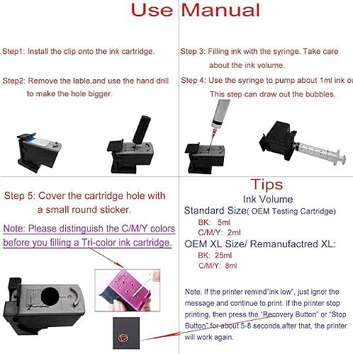 Miniatura 4 de Kit de recarga de tinta de impresora Herramientas bomba de pipeta, recarga de tinta de impresora para HP 51645 6615 51640 240 15 Accesorios de