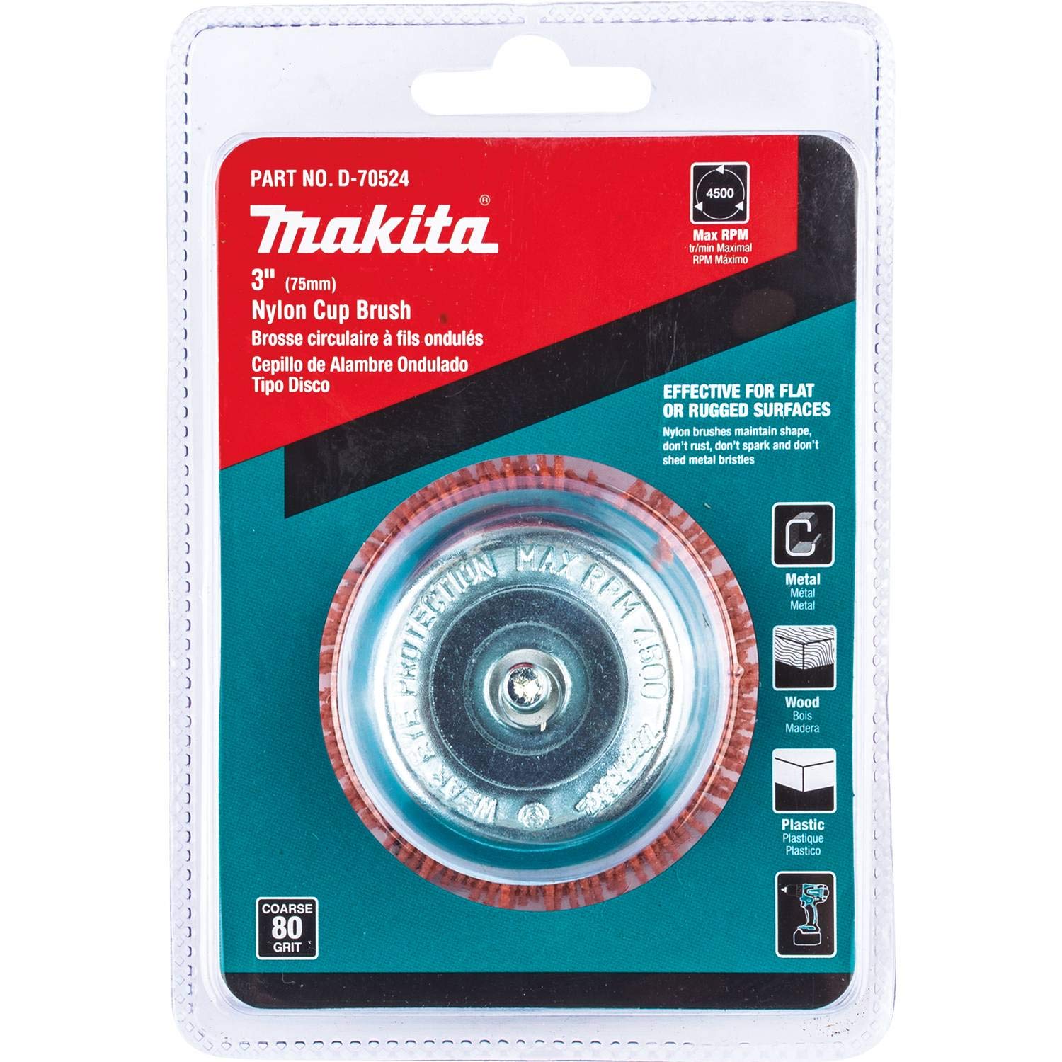 WEILER Carbon Steel Cup Brush - Shank Attachment - 1 in Diameter - 0.02 in Bristle Diameter - Package Type: Display - 36051