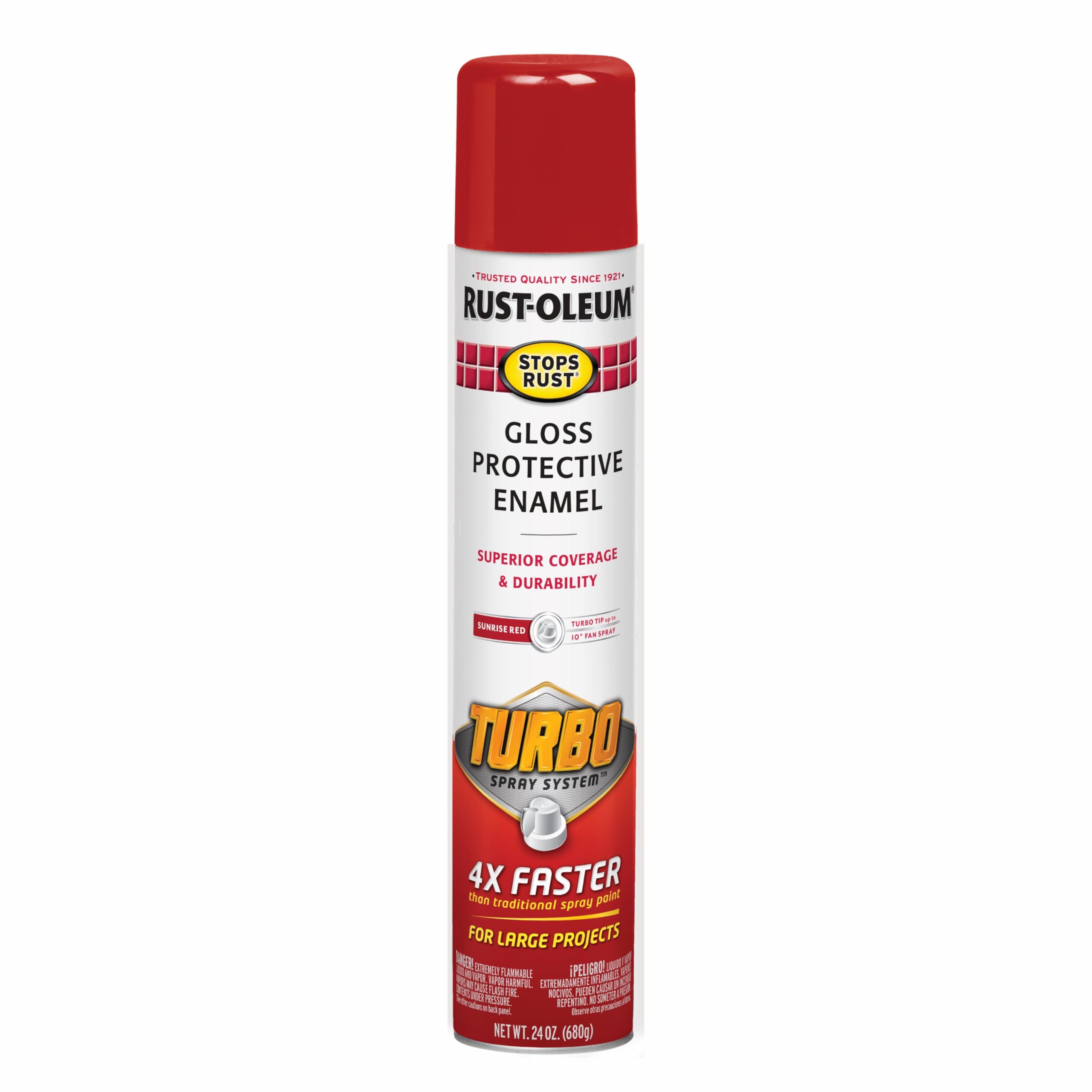 Rust-Oleum 393375 Stops Rust Turbo Spray Paint, 24 oz, Gloss