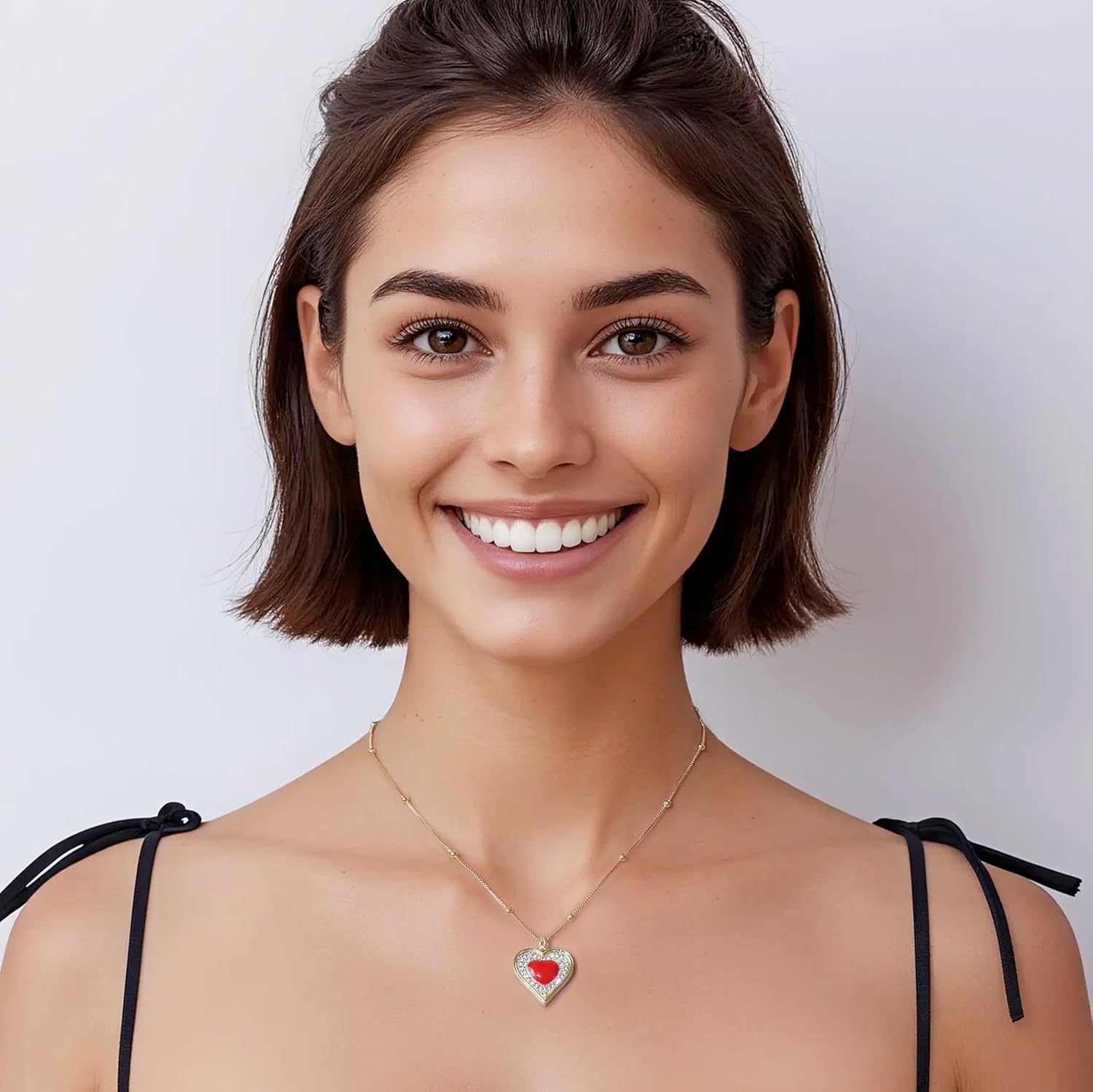 14K Gold Plated Heart Locket Women Necklace Elegant Minimalist Pendant with Adjustable 16"-18" Chain, Dainty Everyday Jewelry Gift for Her, Valentine’s Day, Birthday, Anniversary (Box Included) - Image 2