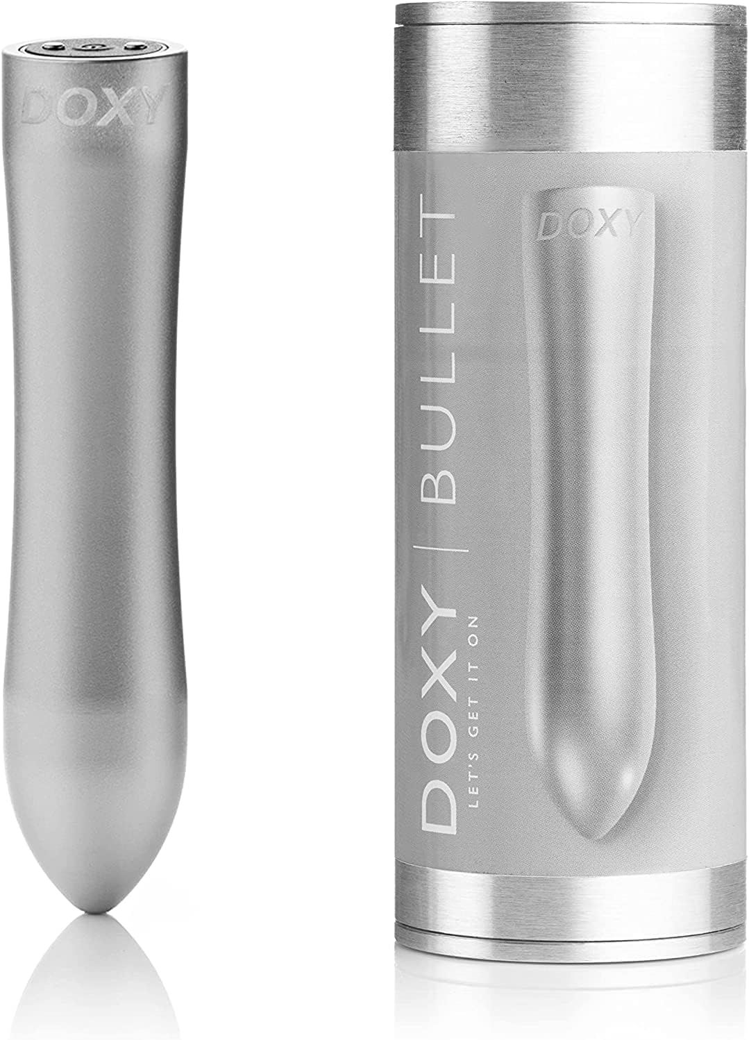 Doxy Rechargeable Waterproof Bullet Vibrator for Women – Luxury Vibrators from Doxy that are Discreet and Powerful Bullet Sex Toys for Women in Pink/Silver