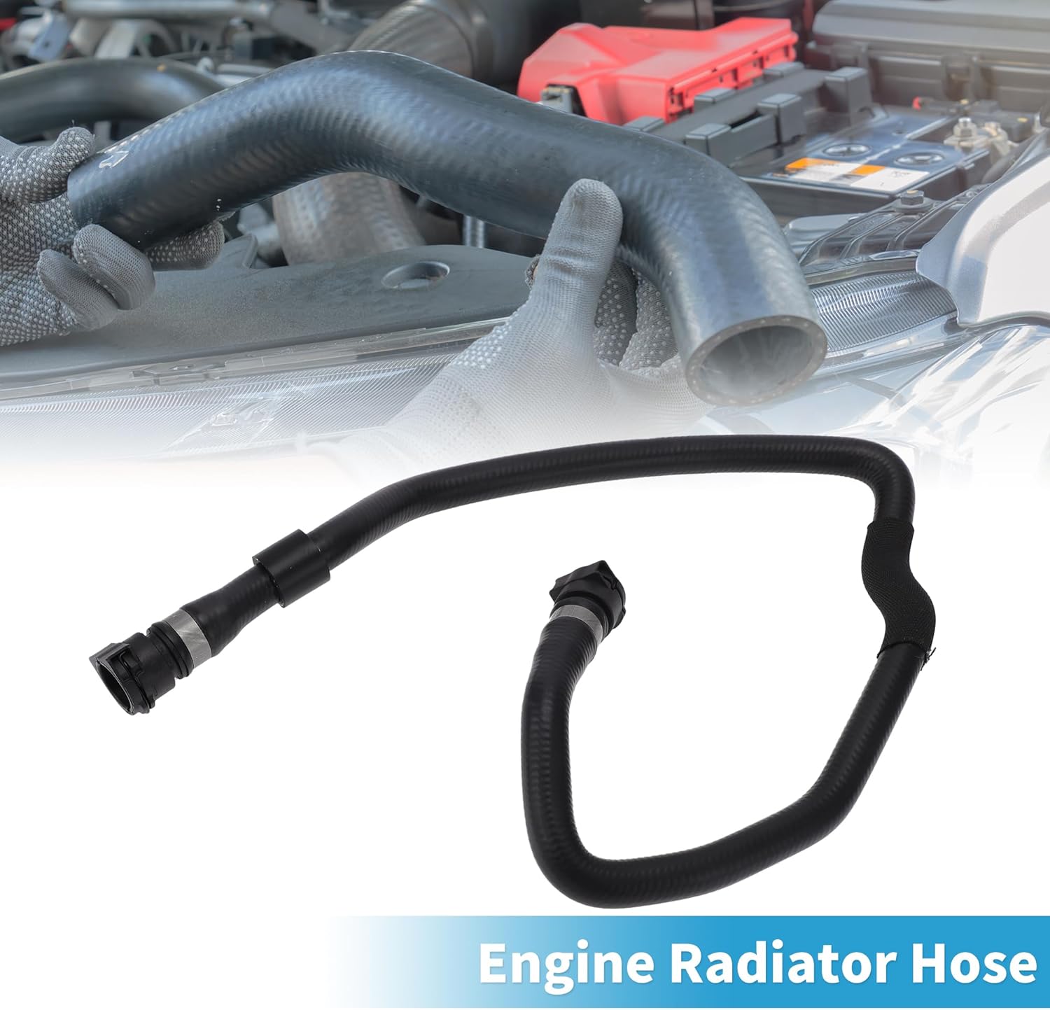 Engine Radiator Hose No.17127580963 Lower Coolant Cooling Hose Pipe Tube Line for BMW 535i 3.0L 2011-2016 Rubber Black