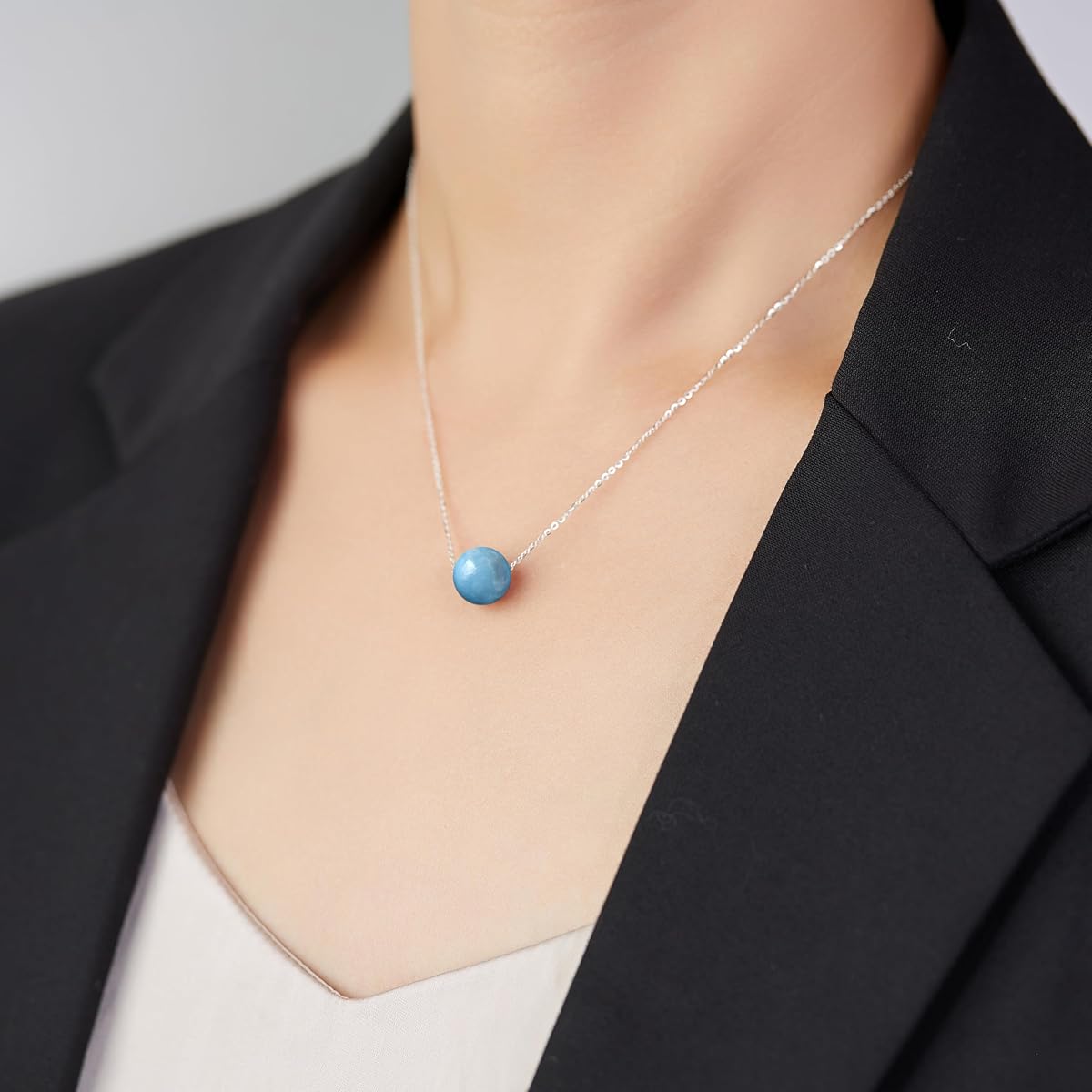 Collar con colgante de cristal real, joyería de plata de ley 925, collar de cadena para mujer, collar de joyería con piedra natal delicada para mujer, collar de piedra de cristal de chakra curativo