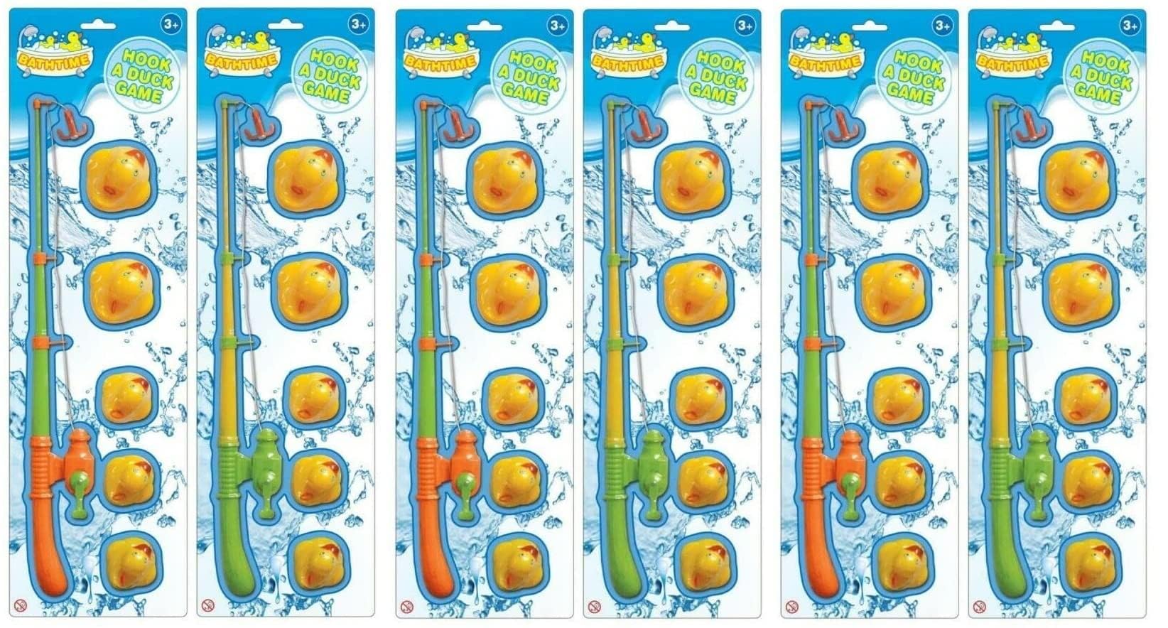 YSAMAX Duck Hook Game for Kids,Duck Style Bath Toys, Duck Toys Summer Garden Pool Toy Rod Set, Lawn Games for Bithrday Gift (Pack of 6)