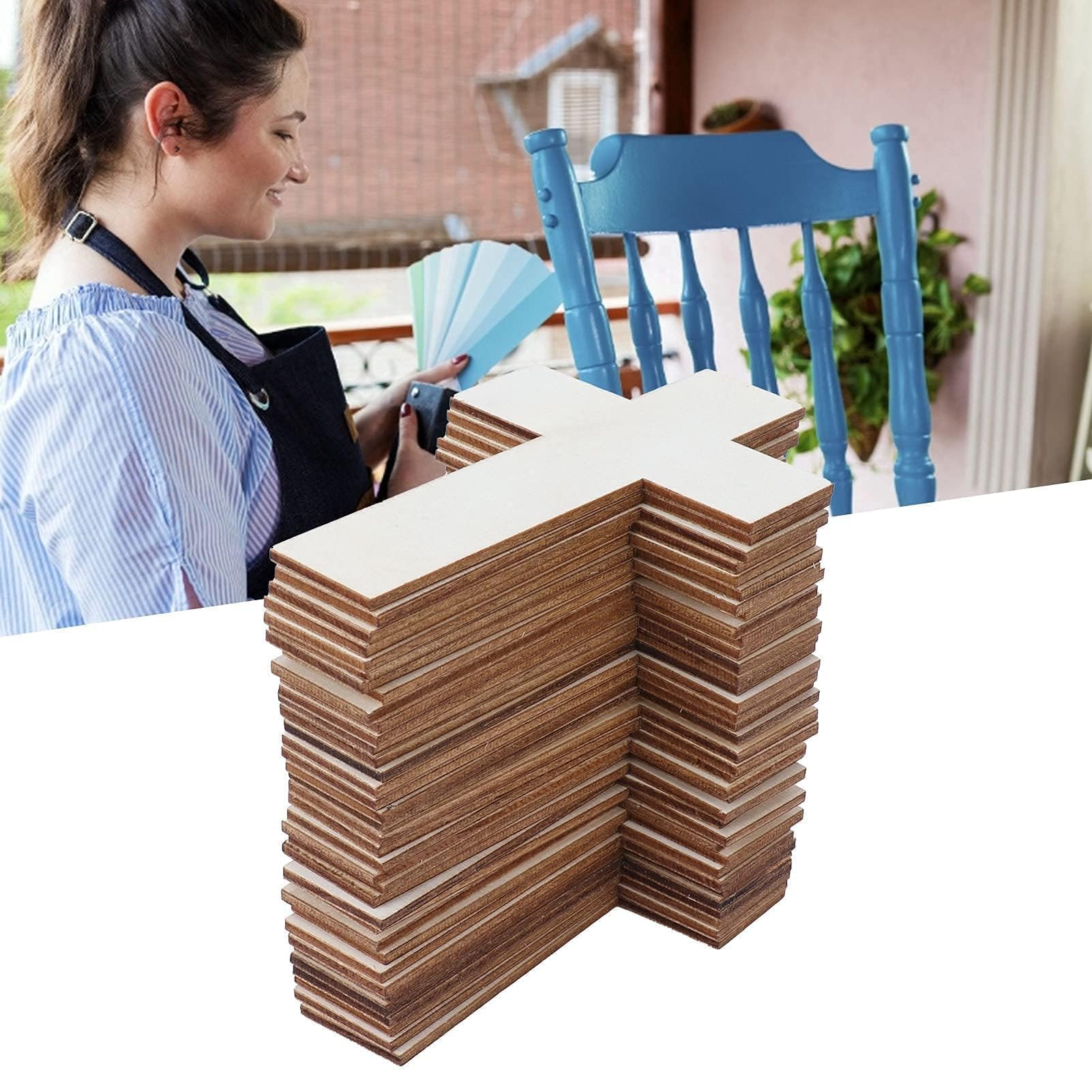 Croci Di Legno Non Finite Artigianato, 36 Pezzi Croce Di Legno Ornamenti, Croci in Legno Incompiute Fai Da Te, Targhette Legno per Verniciare, Decorare, Progetti Fai Da Te