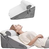 Vista 1 de VEVOR Bed Wedge Pillow for Sleeping, 3 Pcs Adjustable Orthopedic Bed Wedge Set, with Jacquard Washable Cover & Foam Support, Post Surgery Pillow for