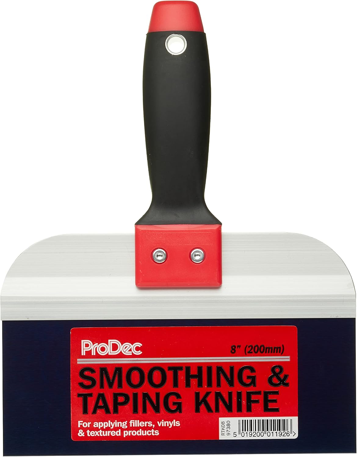 ProDec 8" Carbon Steel Taping Knife for Taping and Filling Plasterboard/Drywall, Black, 8" (200mm)