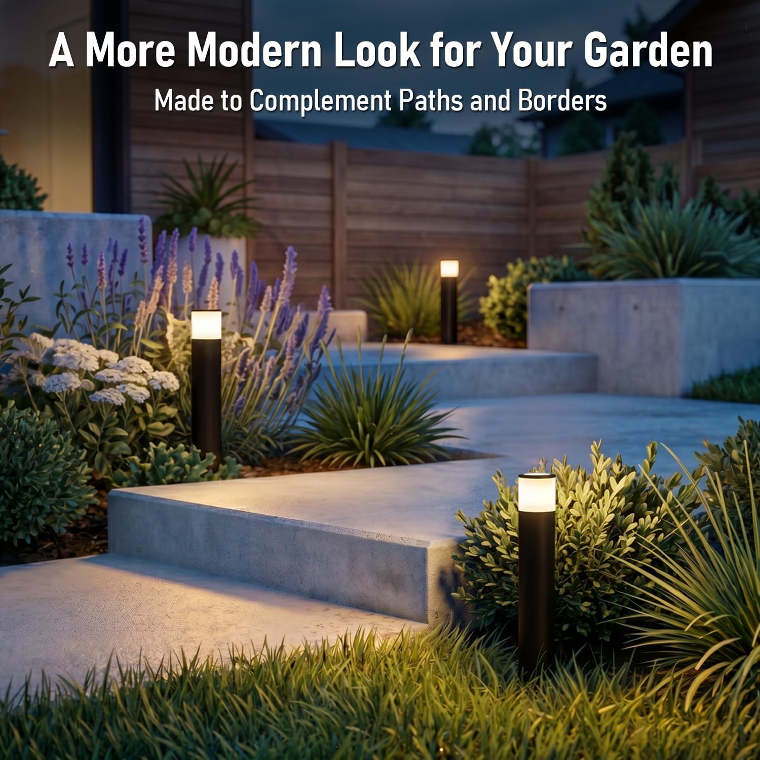 LEONLITE 4-Pack 5CCT Low Voltage Bollard Pathway Lights, 12-24V AC/DC | 5W, 360° Glow Landscape Path Lighting, Die-Cast Aluminum, IP65 Waterproof Garden Path Light, for Walkway Driveway Yard, ETL