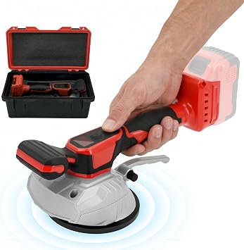 Tile Vibration Tool for Mil-wauke 18V Battery,Cordless Tile Vibration Leveling Machine with 8 Speed, Suction Cup, Digital Display& Lock Design,Max 25000r/Min for Floor/Tile/WallBattery Not Included