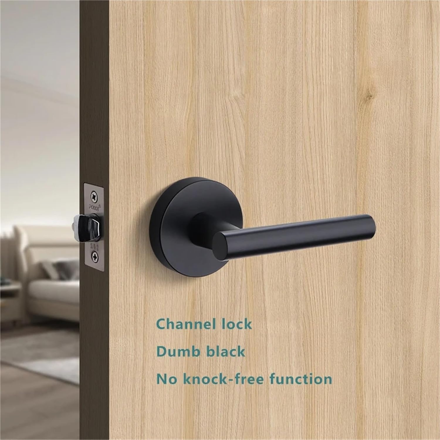1pcs Bathroom Lock Three-Pole Passage Lock Kitchen Indoor Wooden Door Bathroom Door Handle(No Mirror Lock-2)