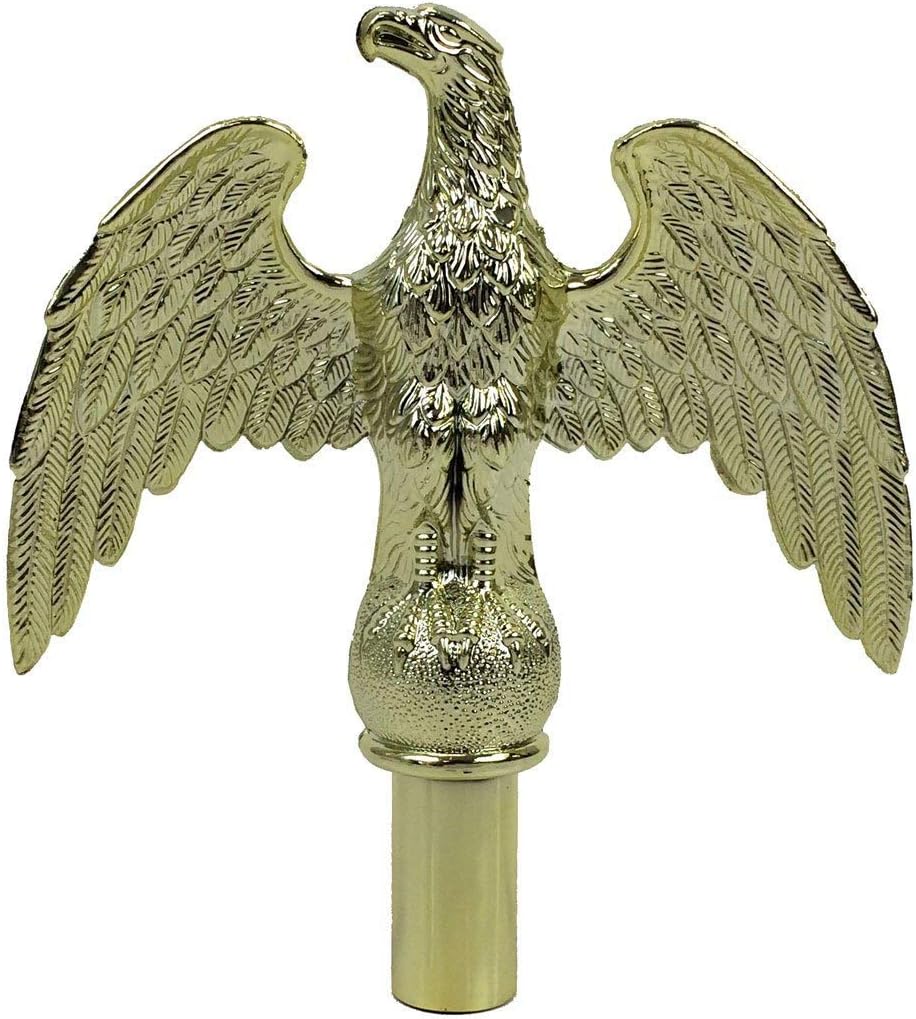 7" Gold Plastic Perched Eagle for Indoor or Parade Flagpole Finial Topper - for American Flag