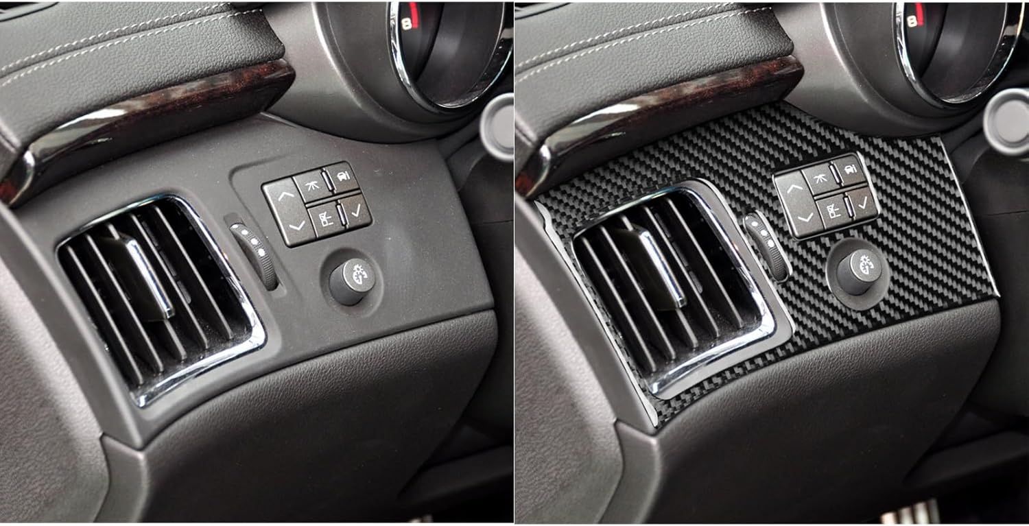 Decorative Stickers Car Styling for Cadillac CTS 2008-2013 LHD Left and Right Air Conditioning Vent Stickers 2 Pieces Carbon Fiber