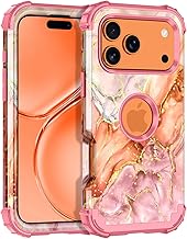 Casetego for iPhone 17 Pro Max Case,Three Layer Heavy Duty Sturdy Shockproof Protection Full Rugged Hard PC+Soft TPU Bumper Protective Girls Case for Apple iPhone 17 Pro Max 6.9 inch,Gold