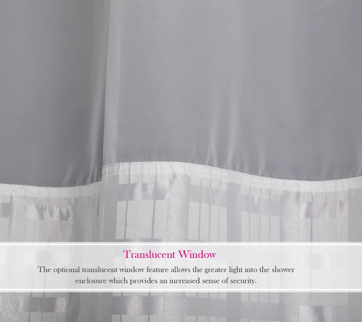 FBTS Basic No Hooks Shower Curtains with Liner 71x74 Inch Checker Two Layers Fabric Shower Curtains for Bathroom Replaceable Lining Water Resistant, 15 Packs