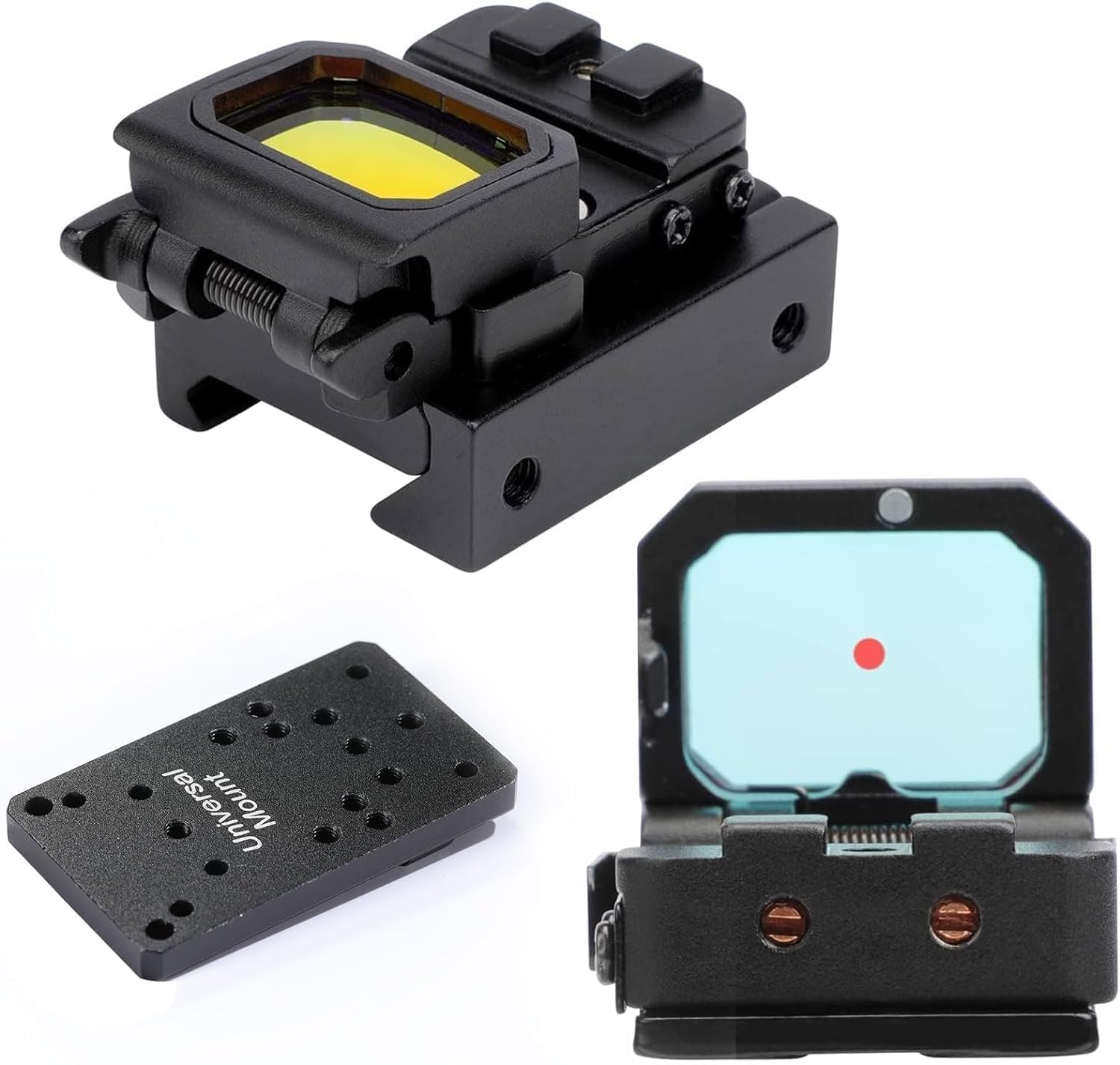 Red Dot Sight with 12 Brightness Settings - Durable with Long Battery Life-Proof Red Dot Scope-Base and Slide for Outdoor Hunting - for Rifle Pistols (black2)