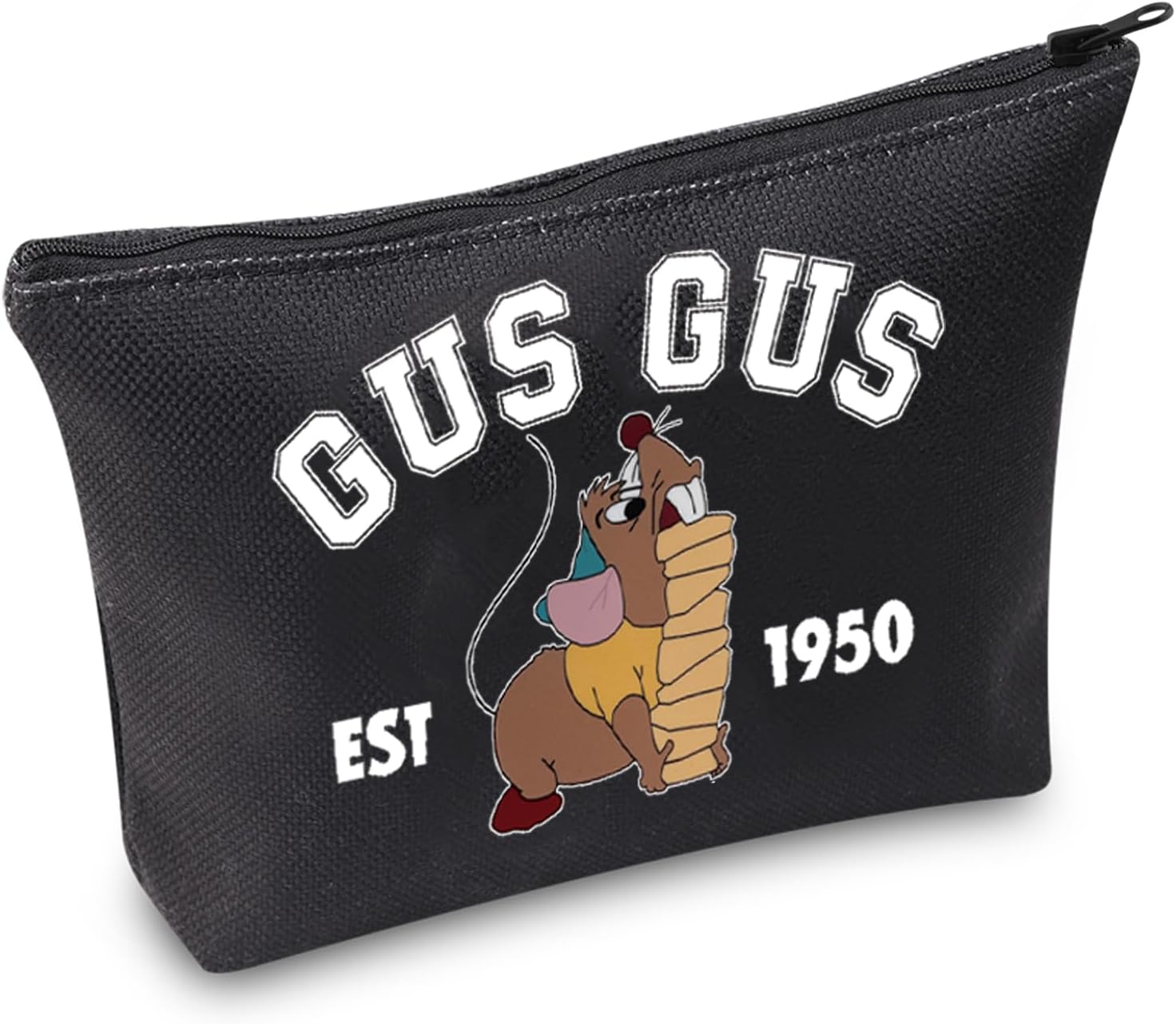 TSOTMO Cartoon Merchandise Fairy Tale Cosmetic Bag Fairy Princess Gift Mouse Gus Makeup Bag For Movie Fans (GUS BLK)