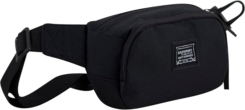 Eastsport Crossbody Limited Fanny Waist Pack, for Sports Festival Workout Traveling Running Casual Hands-Free Wallets Phone Bag Fits All Phones, Black