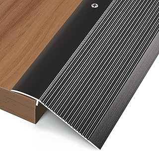 Aluminum Floor Transition Strip, Threshold Ramps for Doorways, Bridge The Height Less Than 1.6″, for Tile Hardwood Laminate Vinyl Concrete, Size 36 x 3.9 x 0.35in (Black)