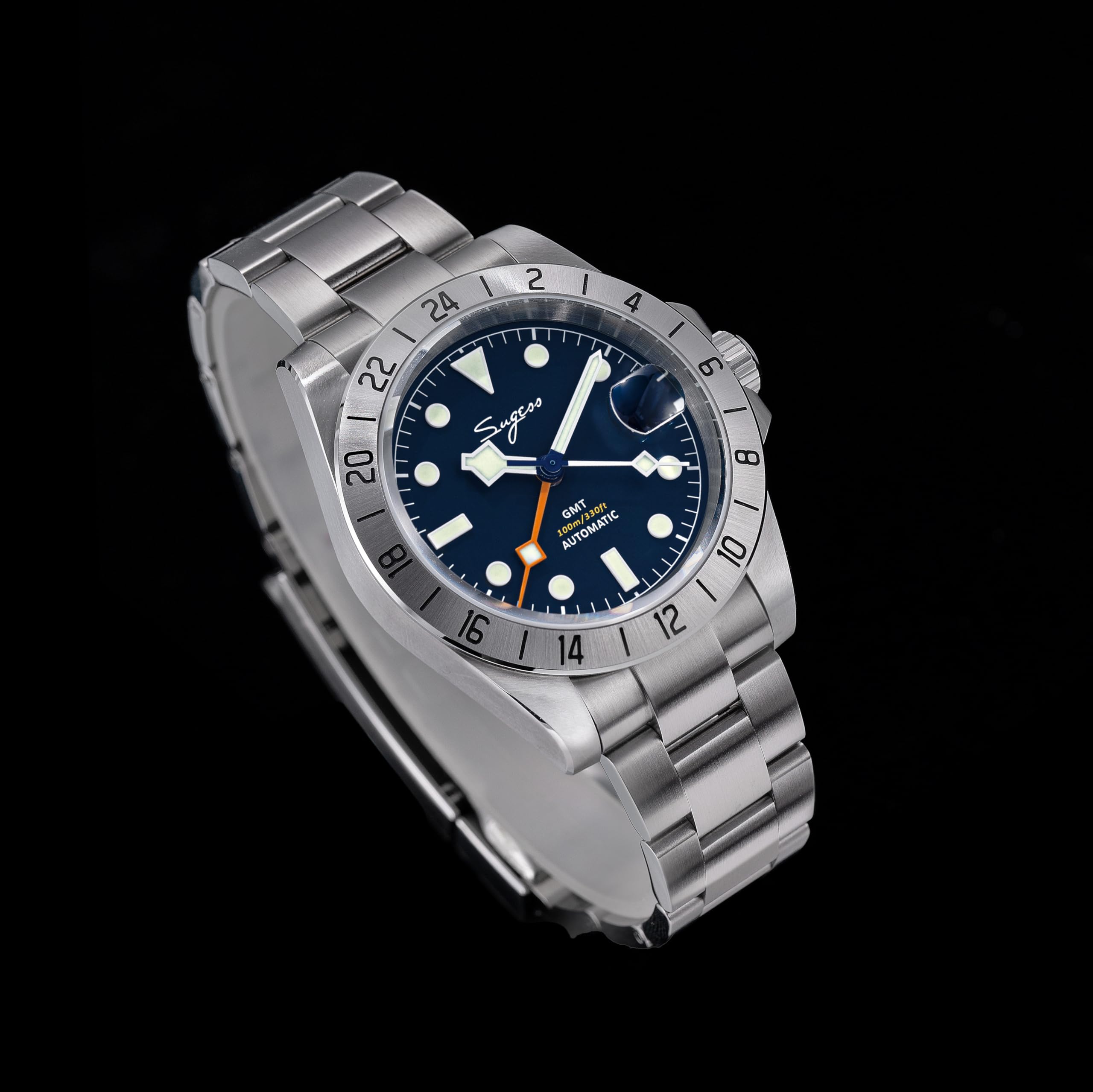Sugess BB GMT S463.03 - Orologio meccanico da uomo, in vetro zaffiro, 100 m