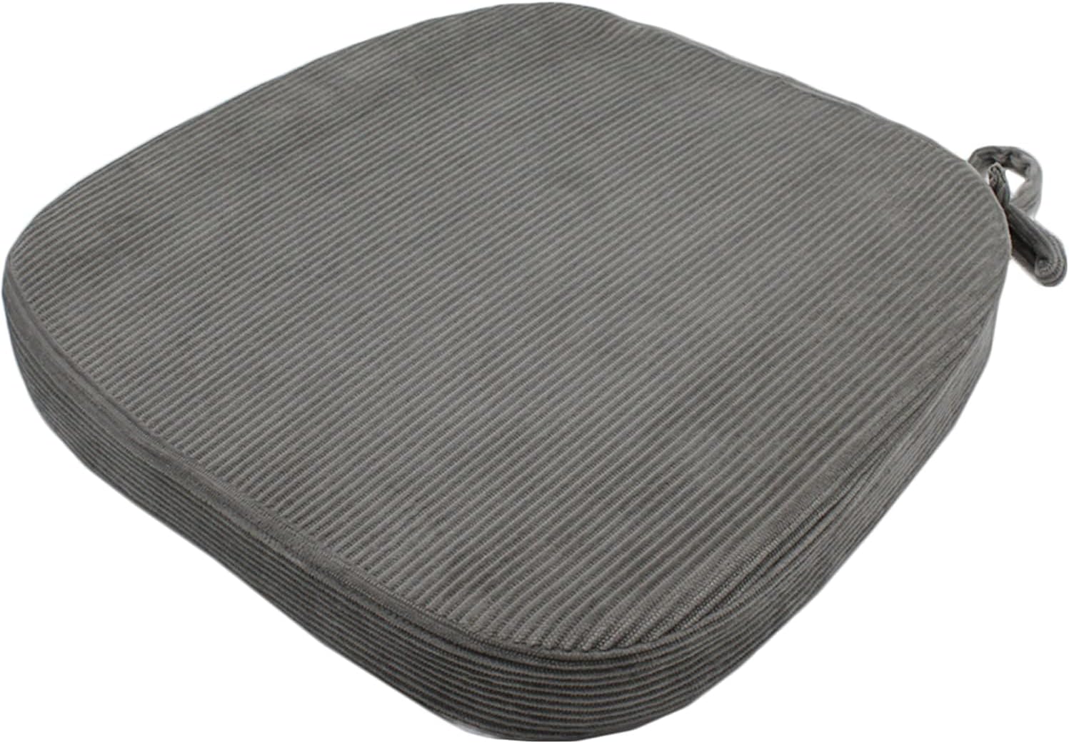 Chair Pads for Dining Room Chair - Non Slip Seat Cushions with Machine Washable Cover and Ties fit Metal Wooden Kitchen Chairs [14.5 X 15.5 X 2 Inches] - Gray