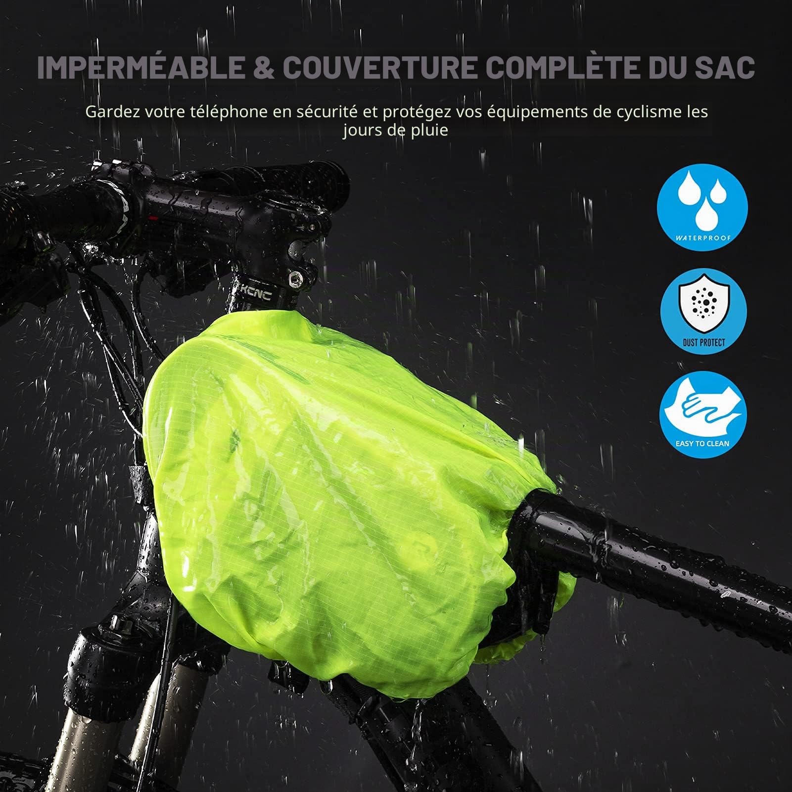 ROCKBROS Sacoche de Cadre Vélo, Support Téléphone Cadre Vélo, Sacoches Cadre Vélo 1.5L Réfléchissant Écran Tactile avec Housse Étanche pour VTT Vélo de Route pour Téléphone sous 6,5 Pouces