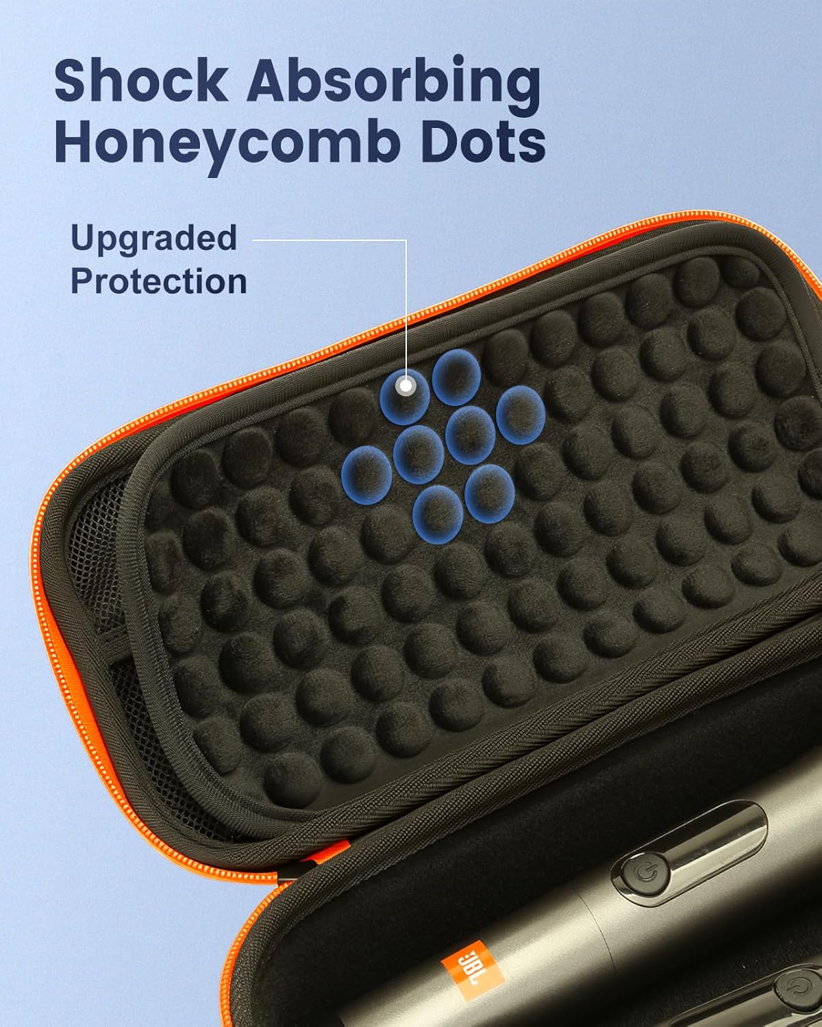 Hard Shell Microphone Case for JBL Wireless Two Mic System & PartyBox Wireless Mic, Carrying Travel Mics Storage Bag with 2 Microphone Cover and 2 Silicone Bases for Karaoke Stage Parties - Image 4