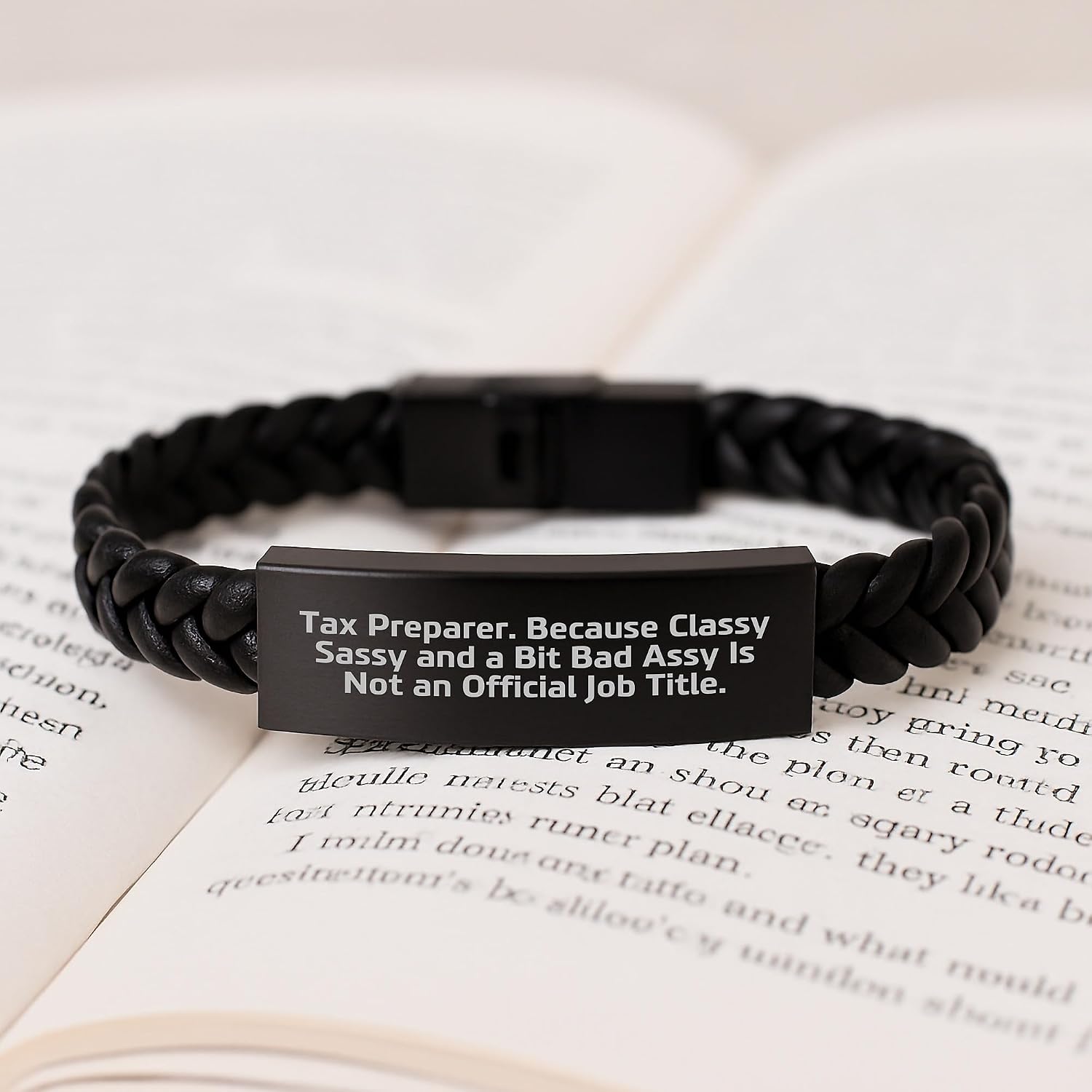 Tax Preparer Gifts, Funny Interlaced Leather Bracelet, Gifts from Friends for Valentine's Unique