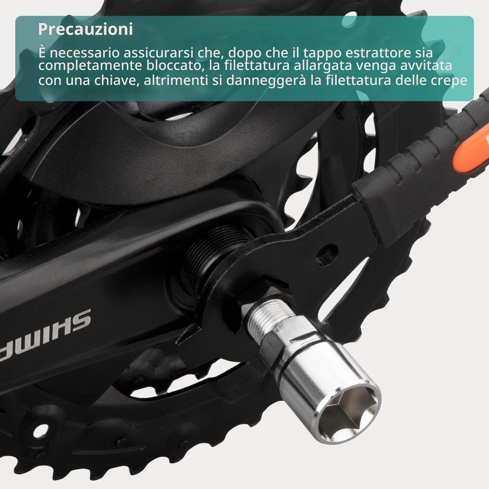 Estrattore Pedivella Bici e Movimento Centrale con Chiave Inglese 16mm Strumento Rimozione Riparazione Bicicletta